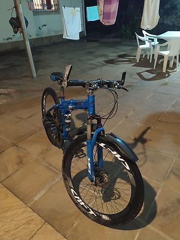 masin velosiped: SAFT brendi, mavi rəngli tam asqılı qatlanan velosiped - Qatlanan — 4