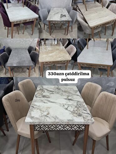 стол директора: Mətbəx üçün, Yeni, Açılan, Dördbucaq masa, 4 stul