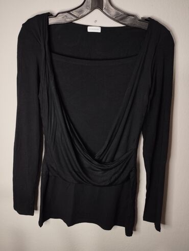 carape za halter: S (EU 36), color - Black, Oversize, Long sleeves