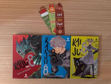 Manga. kaiju no 8 1-3 set. kitap ayrıcları hediyye.her ciltin ilk