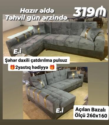 Qonaq otağı dəstləri: Künc divan, Yeni, Açılan, Bazalı