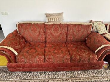 двухместный диван раскладной: Гарнитур для зала, Б/у