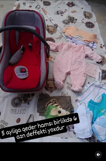 Araba-beşiklər: Çıxarıla bilən beşikli araba, İşlənmiş, Cins: Qız, Yaş: 1-6 ay, Ödənişli çatdırılma