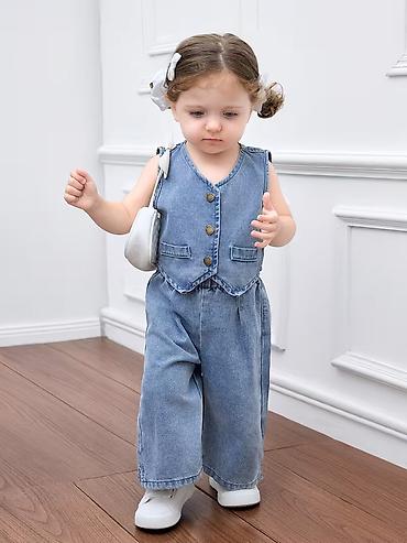 детские джинсовые вещи: Uşaq üçün denim dəst - Model: 2 parçalı denim komplekt - Tərkib — 1