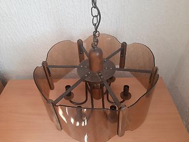 krevetac za bebe 3 u 1: Stari luster mesing, drvo, staklo, 50cm Sirina lustera je 50cm, sa — 8
