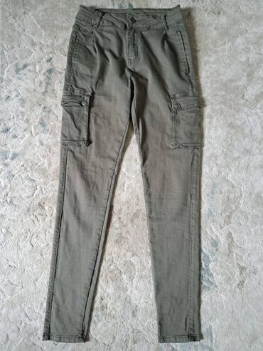 stradivarius kozne pantalone: XS (EU 34), Normalan struk, Ravne nogavice