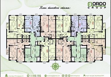 jibek sity: 2‑комнатная квартира в ЖК «Айкол», 73,14 м² Планировка: - Просторная — 3
