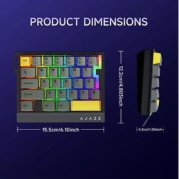 nintendo controller: Клавиатура, Ajazz, Механическая, Проводное подключение, Размер: 40% — 10