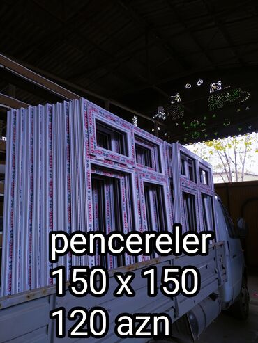 Plastik pəncərələr: Plastik qapi ve Penceteler kv 55 azn bawlayaraq 120 x 140 fortuckali — 4