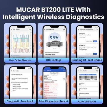 Alati za automobile: NOVO - MUCAR BT200 Lite OBD2 iOS / Android Auto Dijagnostika Novi — 14