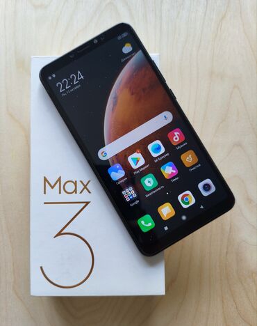телефоны реалми: Xiaomi, Mi Max 3, Б/у, 128 ГБ, цвет - Черный, 2 SIM