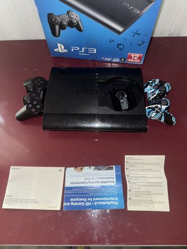 Xbox Series S: Ps 3 SuperSlim 500Gb Yaddaş 27 eded oyunu var Plombu üsdündədir 2 Pult