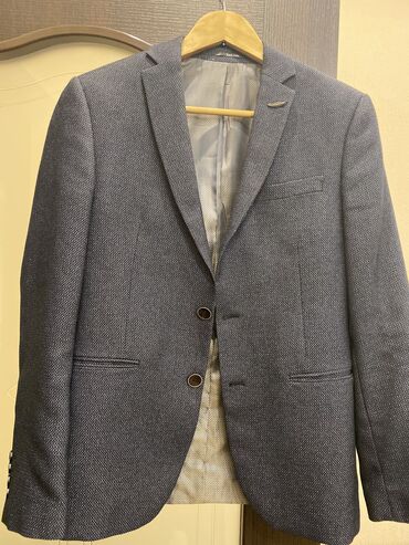 бархатный пиджак мужской: Костюм M (EU 38), цвет - Синий