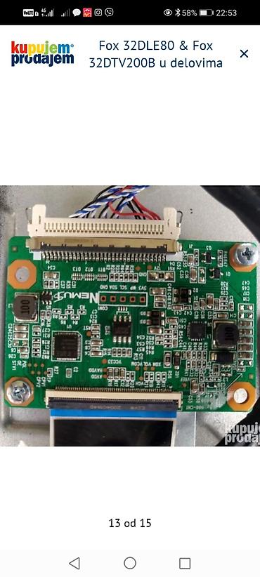 Aksesoari za TV i video: Fox 32DLE80 i Fox 32DTV200B – delovi za TV Dostupne komponente: - — 14