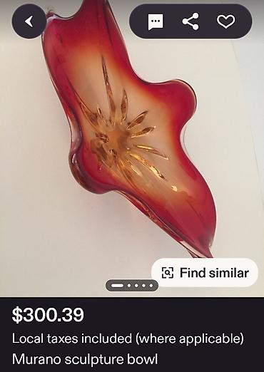 Ostali antikviteti: Cinija murano 1950 do 1960 god. -Sommerso -rucni rad. Murano cinija — 2