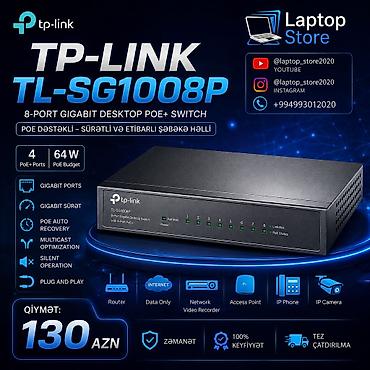 🔥 TP-Link TL-SG1008P – 8 Port Gigabit PoE+ Switch Şəbəkə və