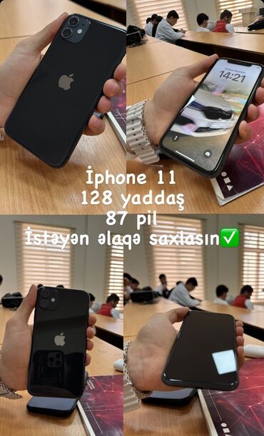 iphone satisi: IPhone 11, 128 GB, Qara, Face ID, Hissə-hissə ödəniş