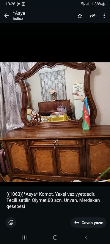 sulutepe cicek qesebesi: ((1063))*Asya* Komot. Yaxşi veziyyetdedir. Tecili satilir. Qiymet.80