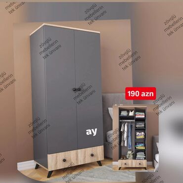 Masa və oturacaq dəstləri: Mebel məhsulları – şkaf və yemək dəstləri - İki qapılı paltar şkafı — 1