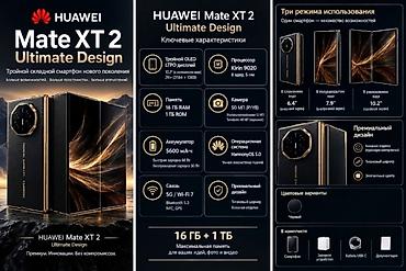 Смартфон со складным тройным дисплеем Ultimate Design HUAWEI Mate XT 2 at lalafo.kg Смартфон со складным тройным дисплеем Ultimate Design HUAWEI Mate XT 2