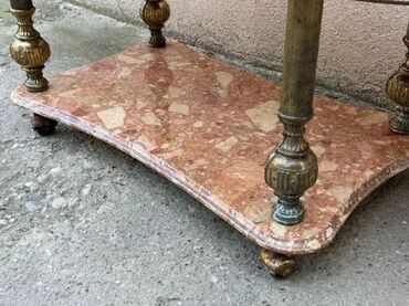 Stilski klub stolovi: Stilski stočić - DUPLI MERMER 🪑✨ Stočić sa duplim mermerom i — 6
