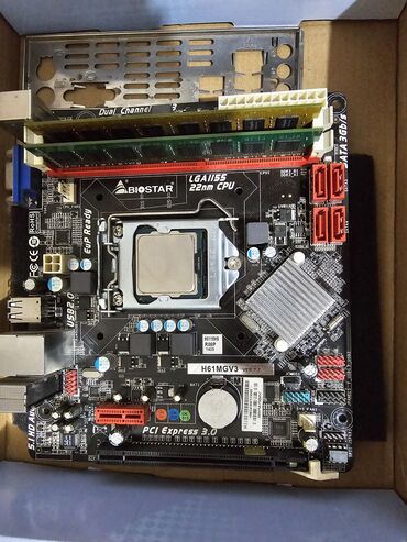 Материнские платы: Материнская плата, Б/у, Biostar, LGA1155, Micro-ATX, Для ПК