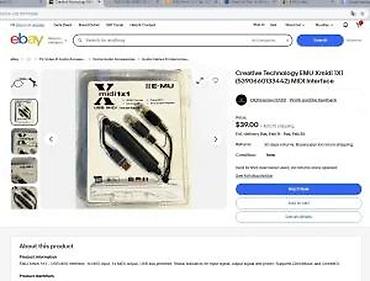 Druga oprema za računare i laptopove: E-MU Xmidi 1x1 – USB na MIDI interfejs kabl Opis: - Kompaktan — 6