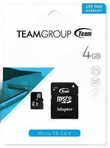 Memorijske kartice za kamere: TeamGroup microSDHC memorijska kartica 4 GB + SD adapter - Kapacitet — 14