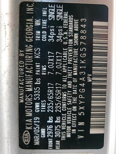 Kia: Kia Sorento: 2019 г., 2.4 л, Автомат, Бензин, Кроссовер — 10