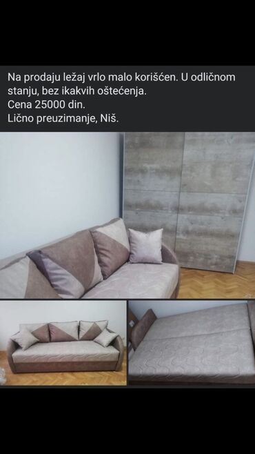 ikea kreveti na razvlačenje: Three-seat sofas, color - Brown, Used