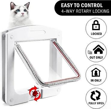 Oprema za kućne ljubimce: Mačja vrata sa 4-smernom bravom (model M) - Funkcija zaključavanja u — 2