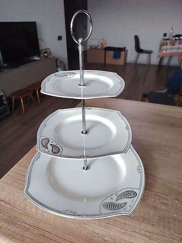 balaca tort: Tort və şiriniyyat qabı, rəng - Ağ, Farfor — 1