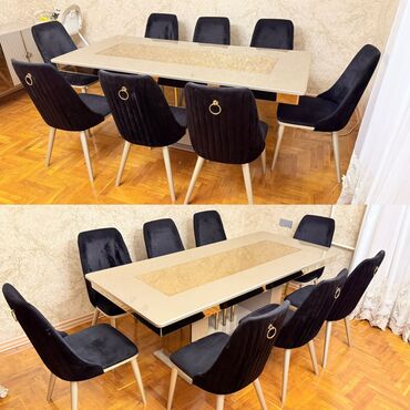 Divan və kreslo dəstləri: Qonaq otağı üçün, İşlənmiş, Kvadrat masa, 8 stul
