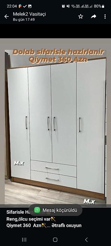 mebel skaf: *Sifarisle Hazirlanir*👍🏻 *Reng,ölcu seçimi var*🪄 *Qiymet 360 Azn🪄* — 1