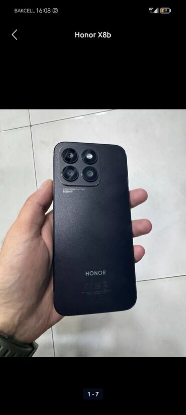 сотовый телефон fly: Honor X8b, 128 ГБ, цвет - Черный, Две SIM карты, Face ID, Отпечаток пальца