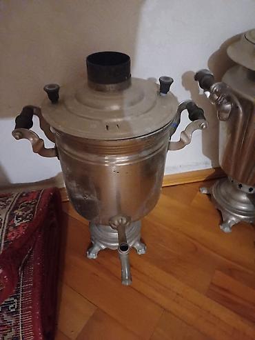 самовар на дровах: Klassik kömür/odunla işləyən samovar - Material: metal gövdə — 2