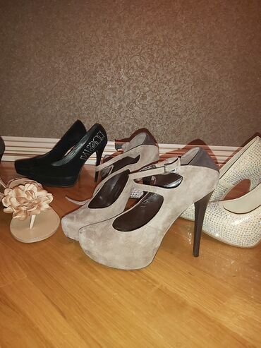 Basanoşka və səndəllər: Ölçü: 39, rəng - Bej, Yeni — 4