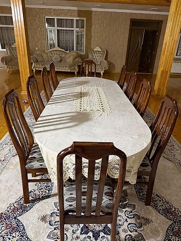 qapi otaq: Klassik üslubda yemək otağı dəsti - Tərkib: Oval formalı böyük yemək — 1