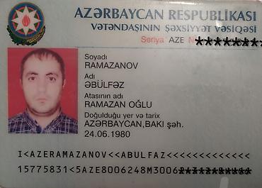 Digər xidmətlər: Pul qabı itirilib icində pul bank kartları və Ramazanov Əbülfəz — 1