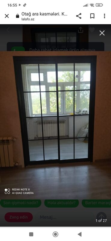 Plastik pəncərələr: Yana siyirmeli plastik qapı pəncərə Plastik və Alüminium Qapı Pəncərə — 7