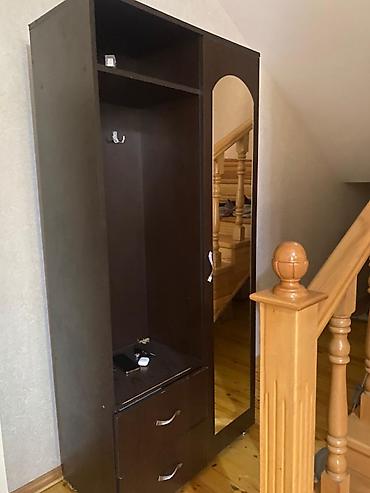 Mebel: İşlənmiş, 2 qapılı, Güzgülü, Qəhvəyi, Açılan, Düz dolab — 1