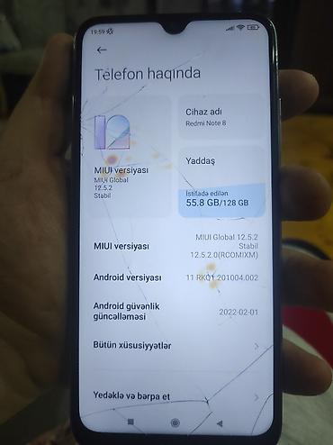redmi note 8 qiyməti irsad: Redmi Note 8, 128 GB, rəng - Mavi, Barmaq izi — 1
