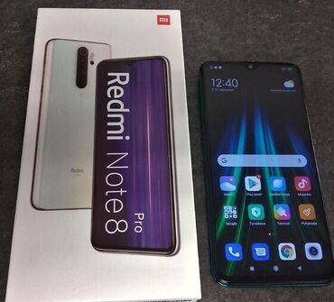 Мобильные телефоны: Xiaomi, Redmi Note 8 Pro, Б/у, 64 ГБ, цвет - Черный, 2 SIM