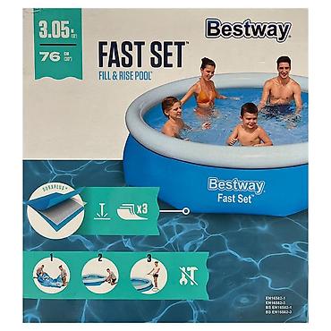 Бассейны: Надувной бассейн Bestway Fast Set - Тип: надувной круглый бассейн — 1