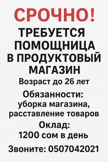 работа для водителя ош: Срочно ищу помощницу в продуктовый магазин до 25 лет Район: Ак-Кеме