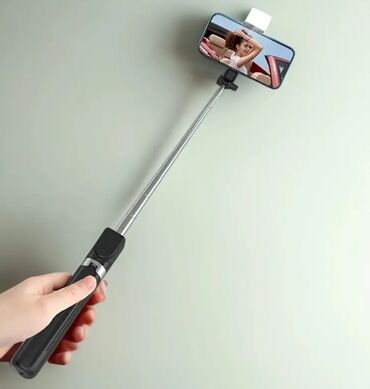 telefon üçün ştativ: Selfie çubuğu, işıqlı tripod ştativ. 105 sm uzaqdan şəkil və video