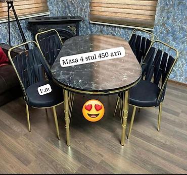 modern stol stul: Yeni, Açılan, Oval masa, 4 stul — 1