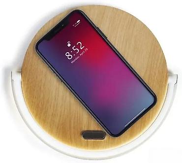 Ostali aksesoari za mobilne telefone: Drvena bežična Qi stanica za punjenje sa LED lampom (2‑u‑1) - Bežično — 2