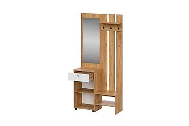 standing mirror: Милан, Вешалка (исполнение 1) Дуб Золотой/Белый Матовый, СВ Мебель — 3