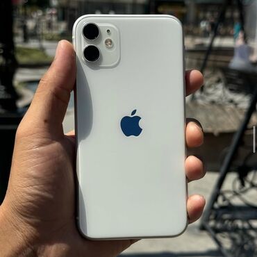 Apple iPhone: IPhone 11, Б/у, 128 ГБ, Белый, Защитное стекло, Чехол, 100 %